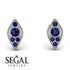 Milgrain Marquise Sapphire Earrings - Faye No. 75
