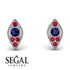 Milgrain Marquise Sapphire Earrings - Faye No. 60