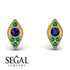 Milgrain Marquise Sapphire Earrings - Faye No. 28