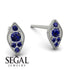 Milgrain Marquise Sapphire Earrings - Faye No. 75