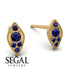 Milgrain Marquise Sapphire Earrings - Faye No. 73