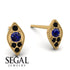 Milgrain Marquise Sapphire Earrings - Faye No. 43