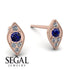 Milgrain Marquise Sapphire Earrings - Faye No. 14