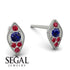 Milgrain Marquise Sapphire Earrings - Faye No. 60