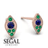 Milgrain Marquise Sapphire Earrings - Faye No. 29