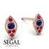 Milgrain Marquise Sapphire Earrings - Faye No. 59