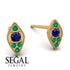 Milgrain Marquise Sapphire Earrings - Faye No. 28