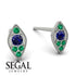 Milgrain Marquise Sapphire Earrings - Faye No. 30