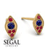 Milgrain Marquise Sapphire Earrings - Faye No. 58