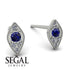 Milgrain Marquise Sapphire Earrings - Faye No. 15