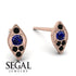 Milgrain Marquise Sapphire Earrings - Faye No. 44