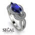 Milgrain Marquise Sapphire Engagement Ring - Marley No. 15