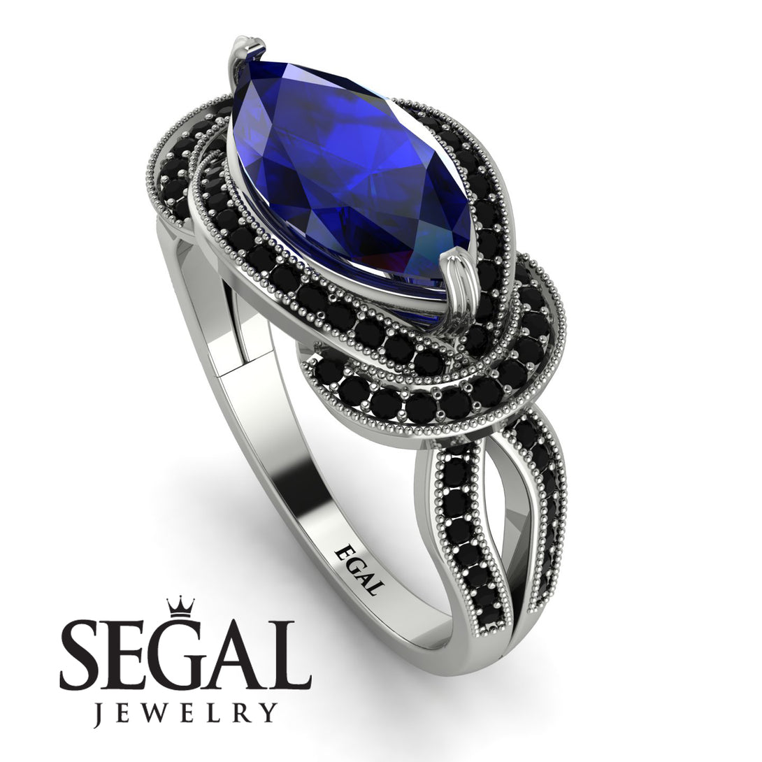 Milgrain Marquise Sapphire Engagement Ring - Marley No. 45