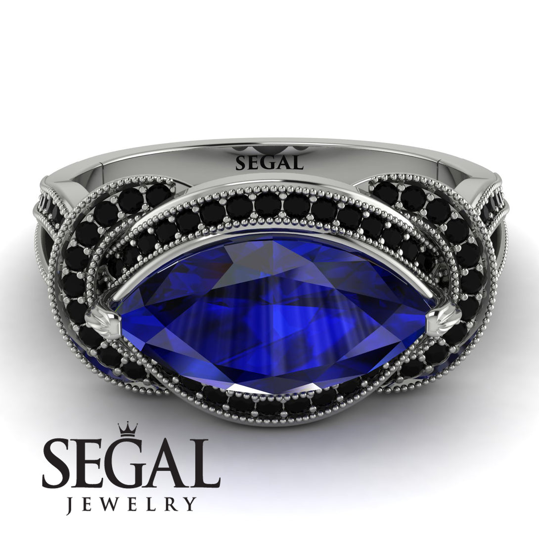 Milgrain Marquise Sapphire Engagement Ring - Marley No. 45