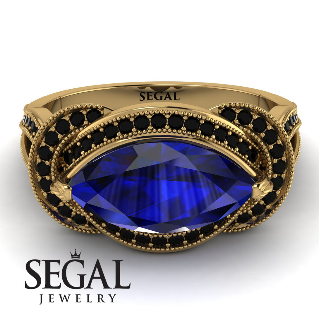 Milgrain Marquise Sapphire Engagement Ring - Marley No. 43