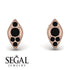 Milgrain Marquise Black Diamond Earrings - Faye No. 38