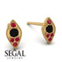 Milgrain Marquise Black Diamond Earrings - Faye No. 52