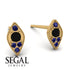 Milgrain Marquise Black Diamond Earrings - Faye No. 67