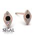 Milgrain Marquise Black Diamond Earrings - Faye No. 8