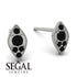 Milgrain Marquise Black Diamond Earrings - Faye No. 39