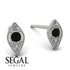 Milgrain Marquise Black Diamond Earrings - Faye No. 9