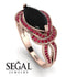 Milgrain Marquise Black Diamond Engagement Ring - Marley No. 53