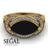 Milgrain Marquise Black Diamond Engagement Ring - Marley No. 7