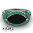 Milgrain Marquise Black Diamond Engagement Ring - Marley No. 24