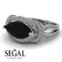 Milgrain Marquise Black Diamond Engagement Ring - Marley No. 9