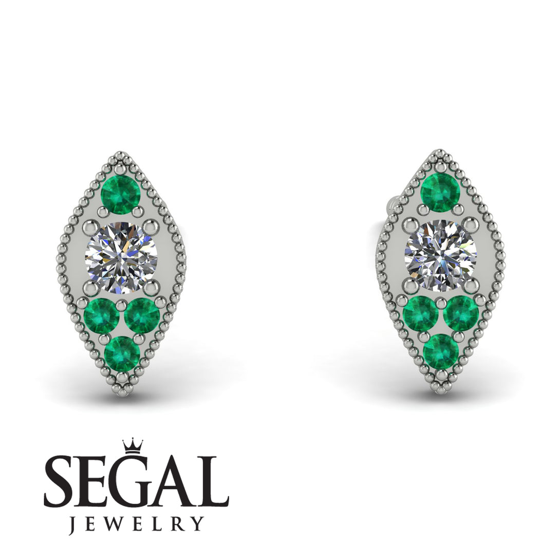 Milgrain Marquise Diamond Earrings - Faye No. 18