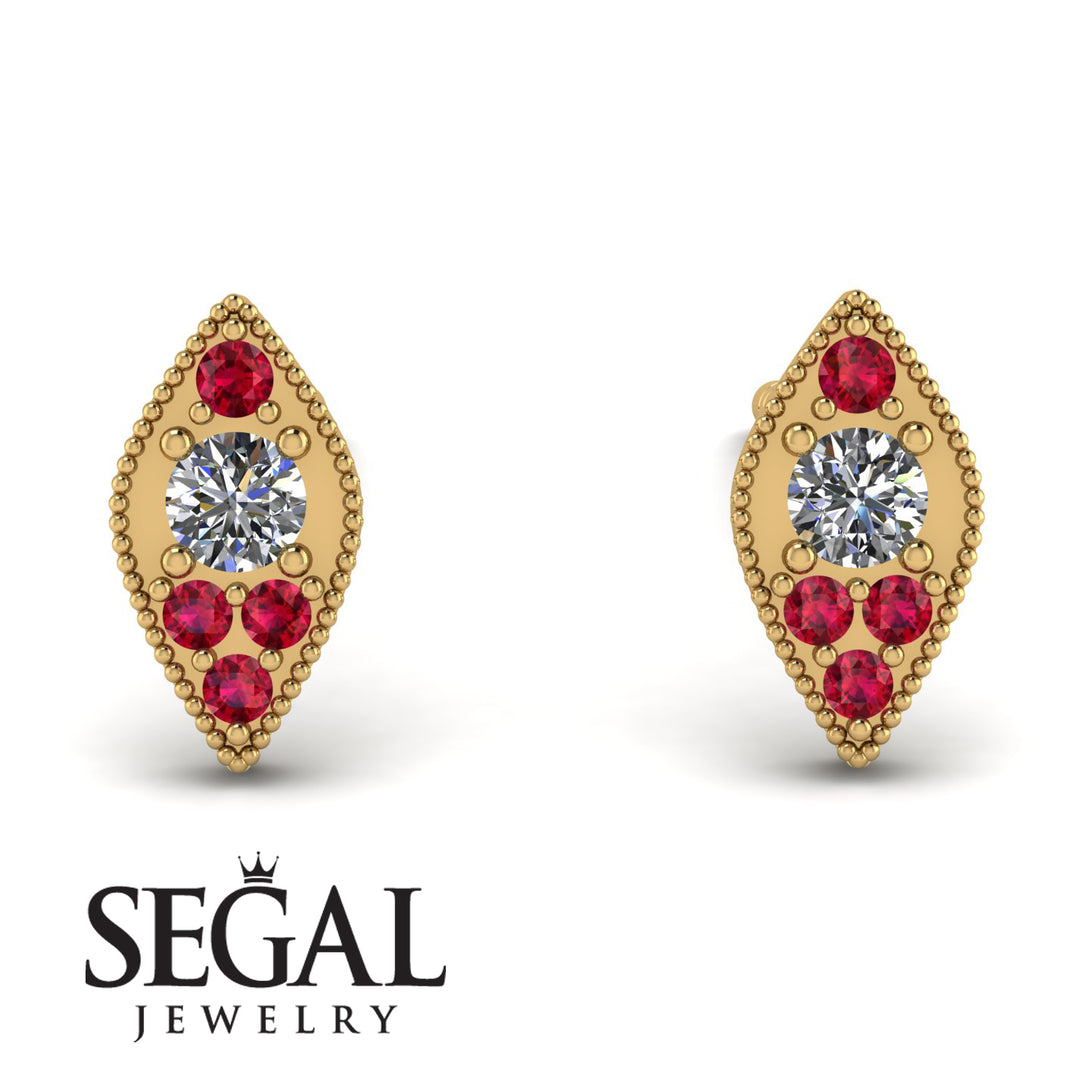 Milgrain Marquise Diamond Earrings - Faye No. 46