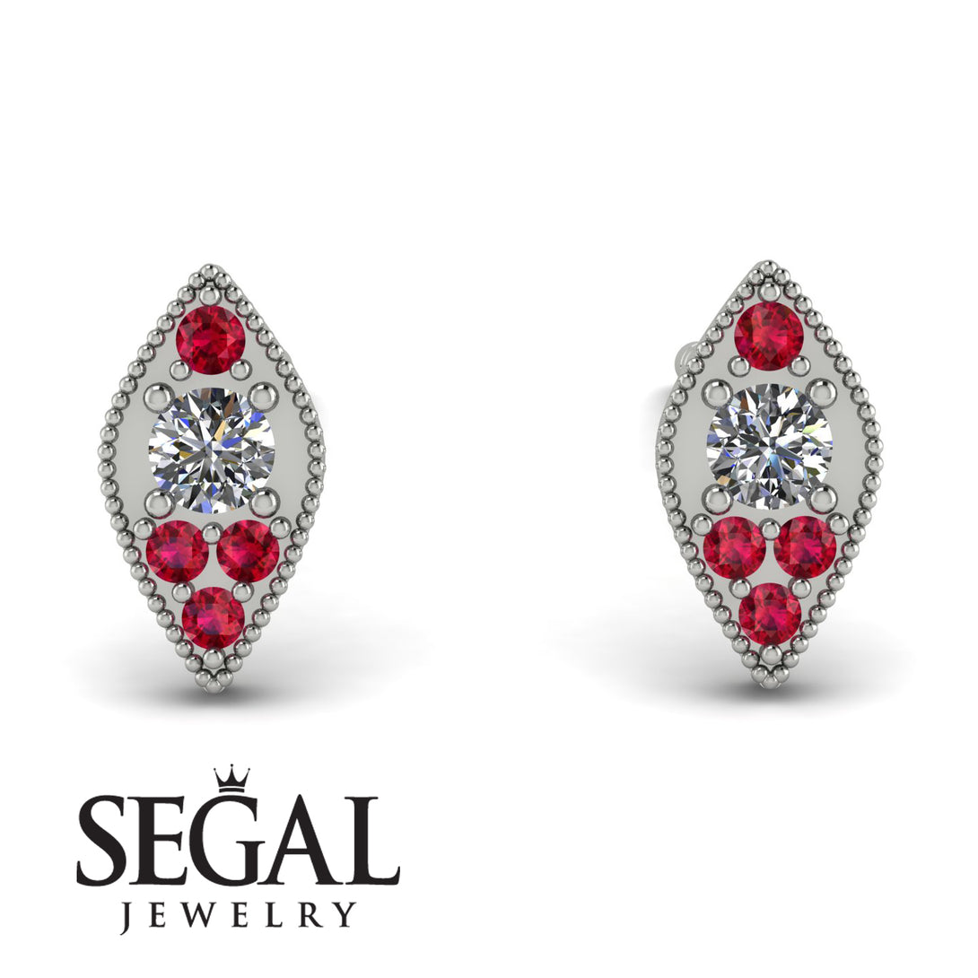 Milgrain Marquise Diamond Earrings - Faye No. 48