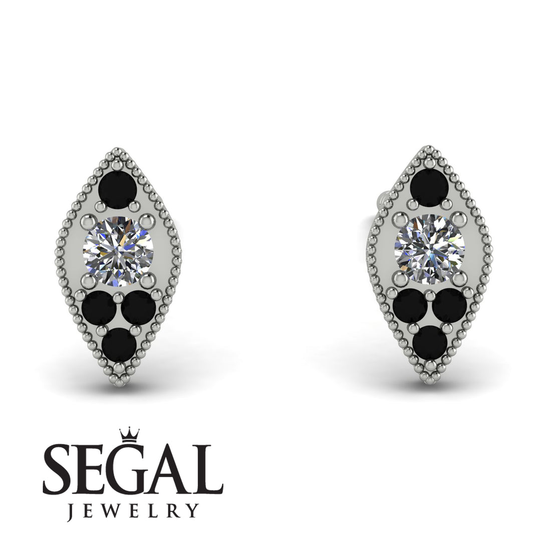 Milgrain Marquise Diamond Earrings - Faye No. 33