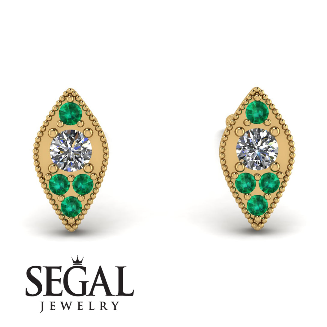 Milgrain Marquise Diamond Earrings - Faye No. 16