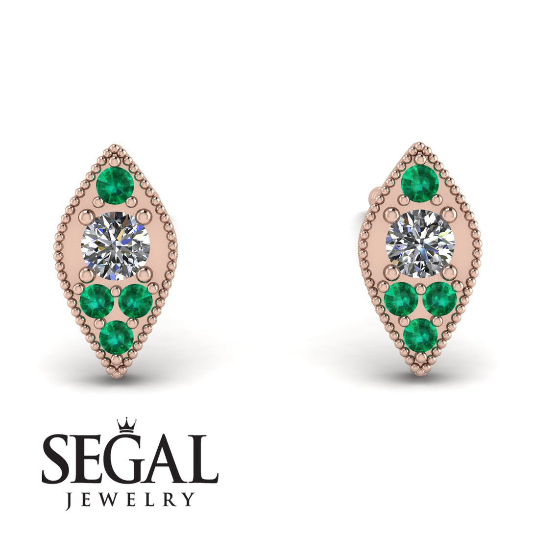 Milgrain Marquise Diamond Earrings - Faye No. 17