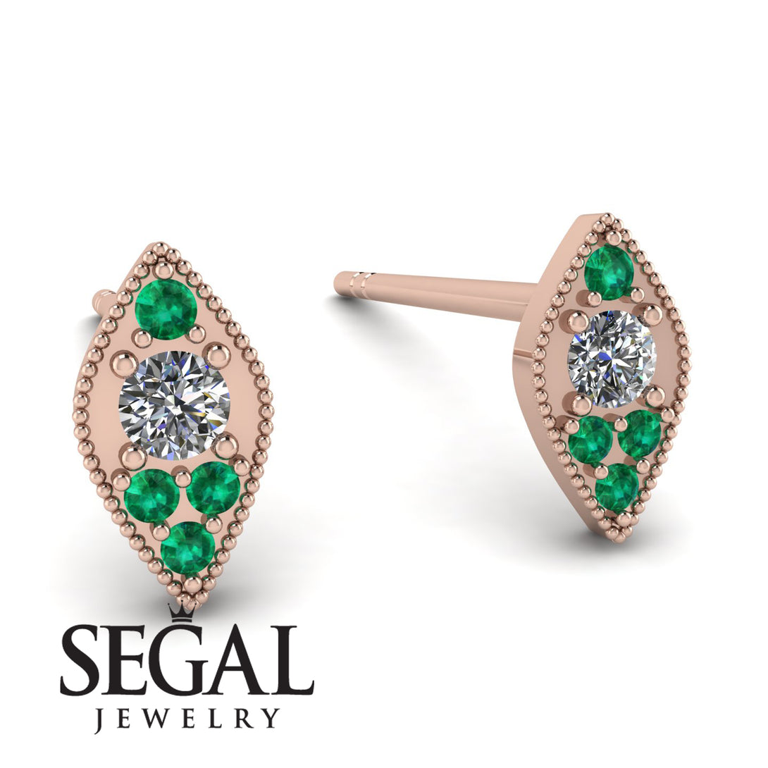 Milgrain Marquise Diamond Earrings - Faye No. 17