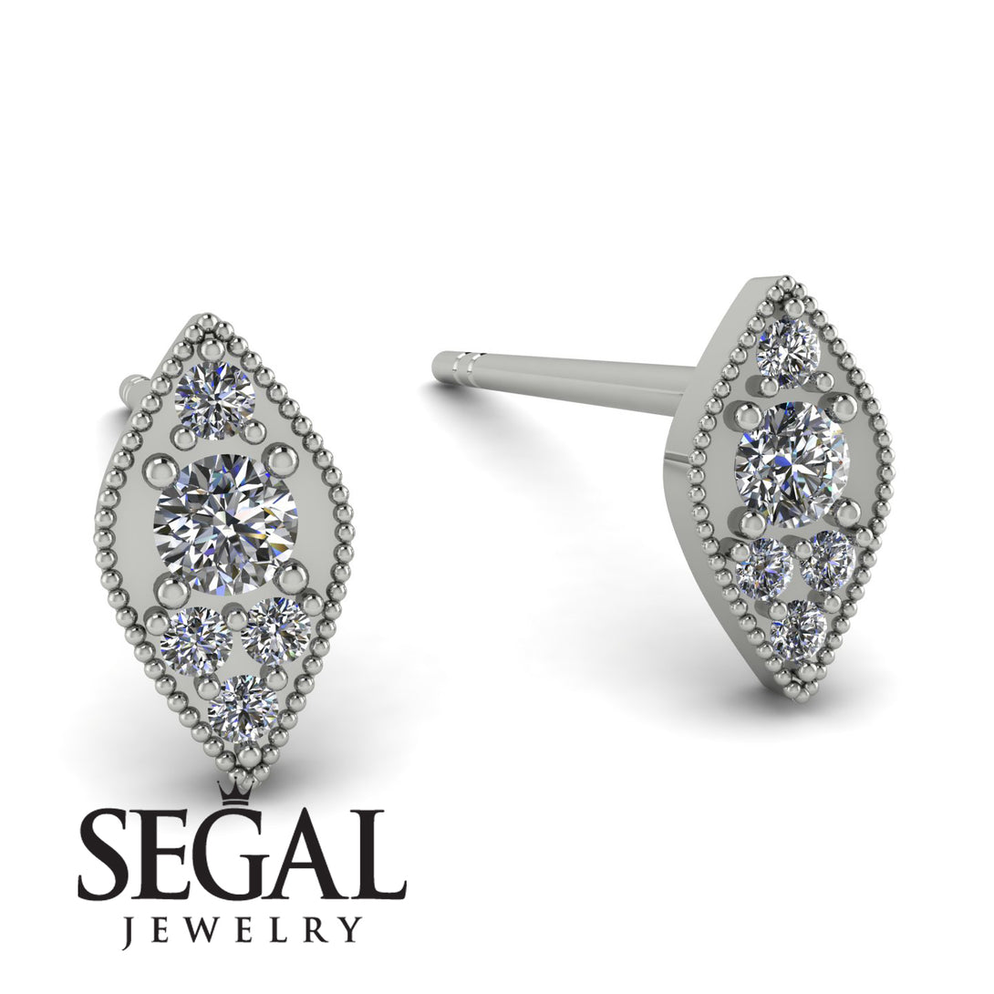 Milgrain Marquise Diamond Earrings - Faye No. 3