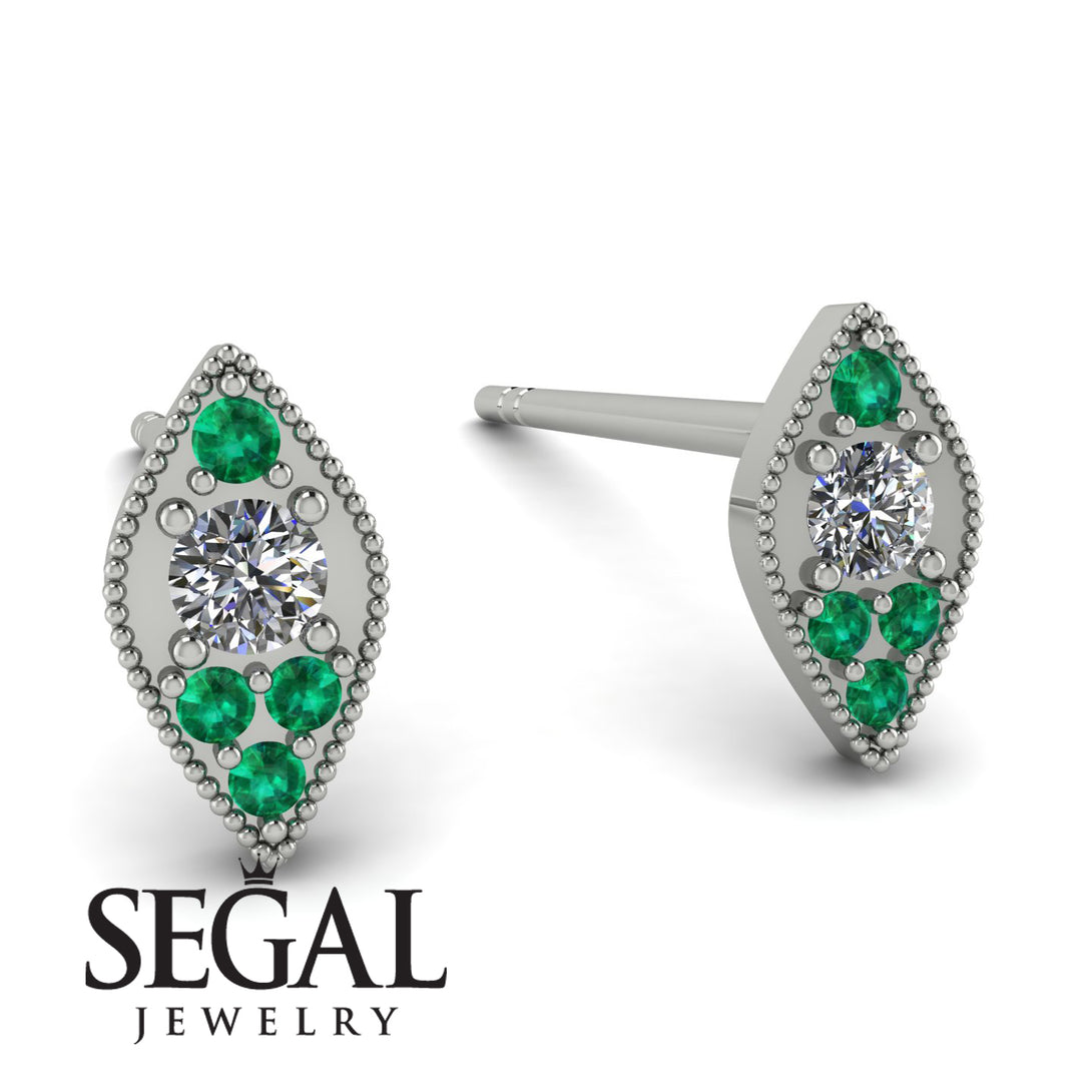 Milgrain Marquise Diamond Earrings - Faye No. 18