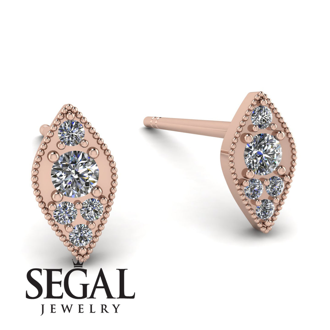 Milgrain Marquise Diamond Earrings - Faye No. 2