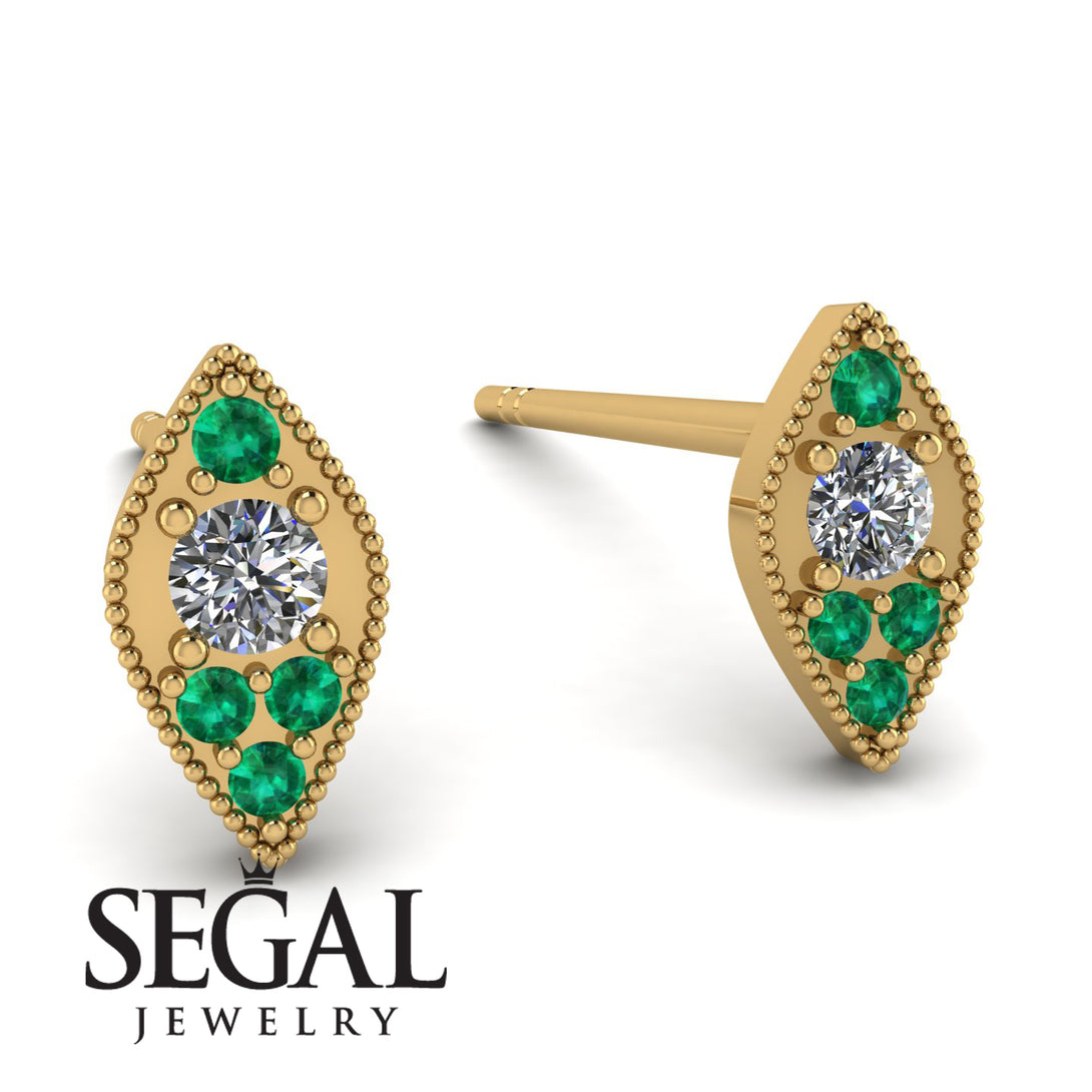 Milgrain Marquise Diamond Earrings - Faye No. 16