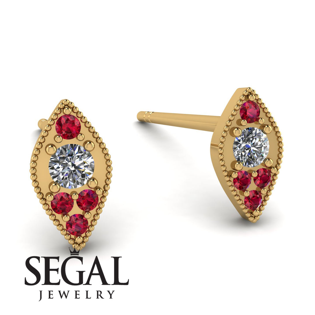 Milgrain Marquise Diamond Earrings - Faye No. 46