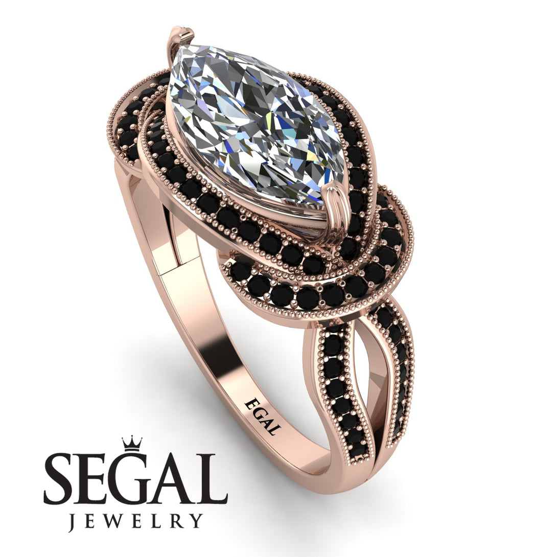 Milgrain Marquise Diamond Engagement Ring - Marley No. 32