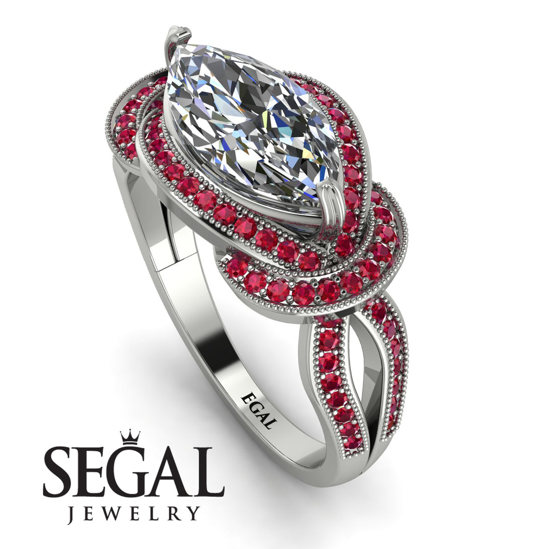 Milgrain Marquise Diamond Engagement Ring - Marley No. 48