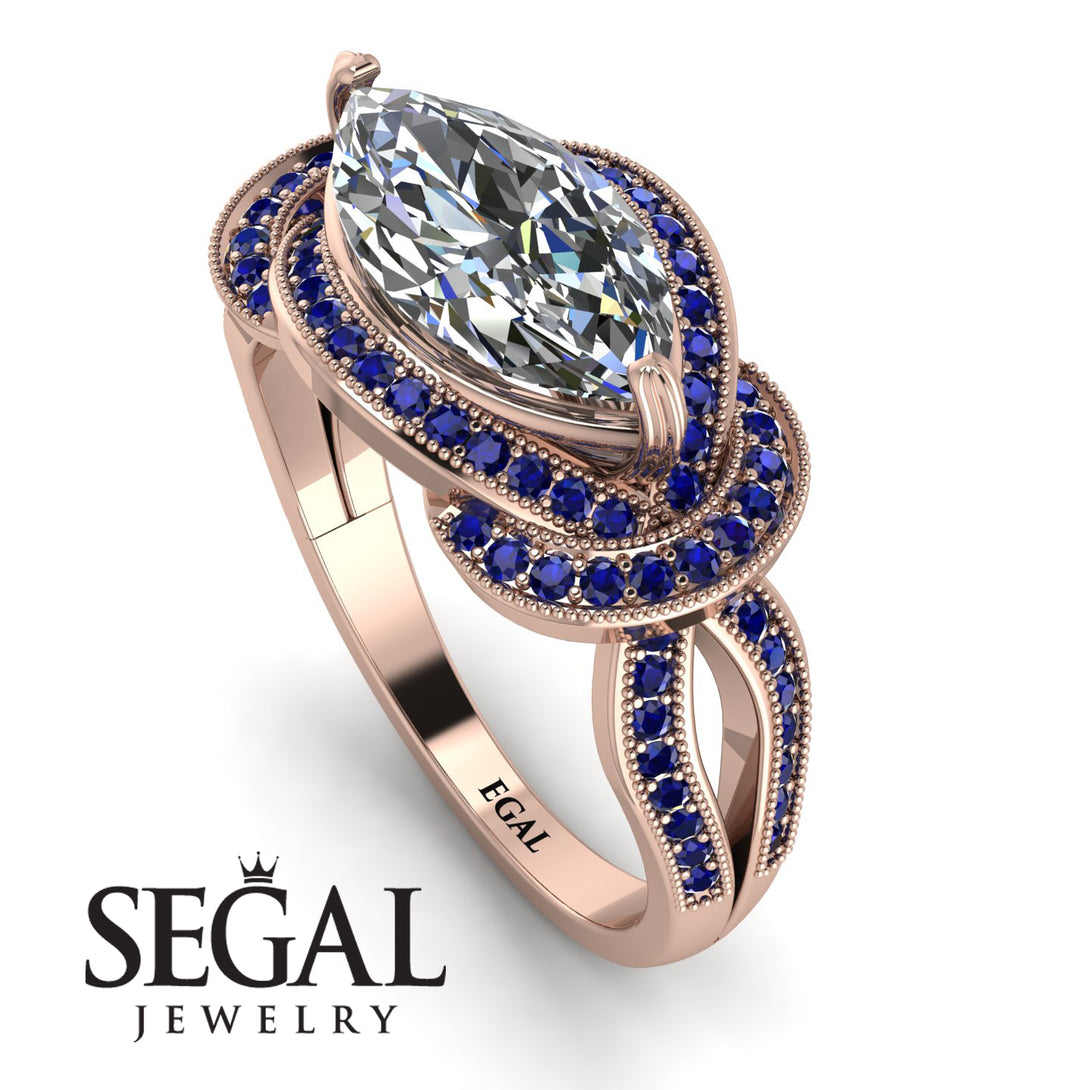 Milgrain Marquise Diamond Engagement Ring - Marley No. 62