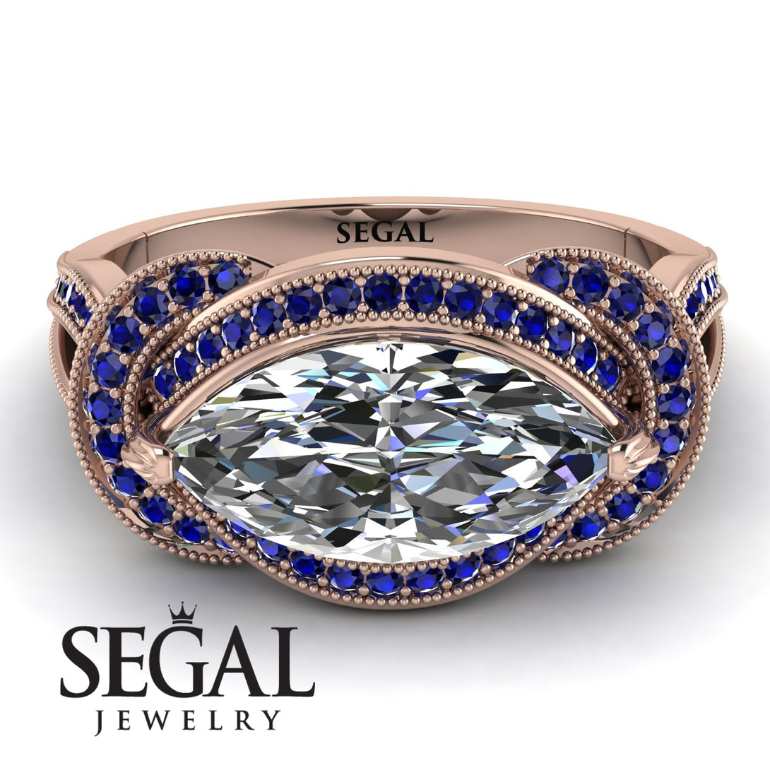 Milgrain Marquise Diamond Engagement Ring - Marley No. 62