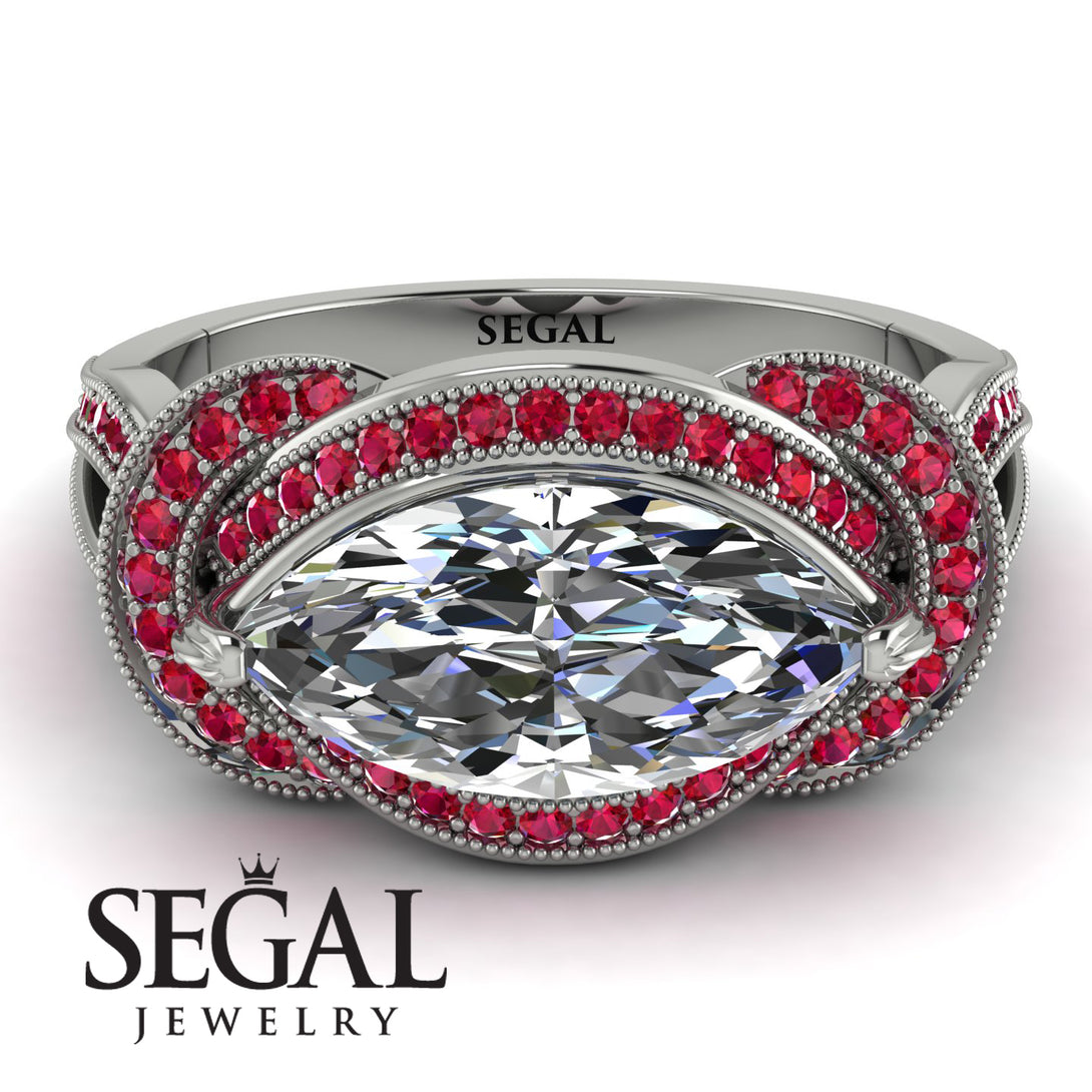 Milgrain Marquise Diamond Engagement Ring - Marley No. 48