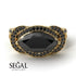 Milgrain Marquise Black Diamond Engagement Ring - Marley No. 37 image 5
