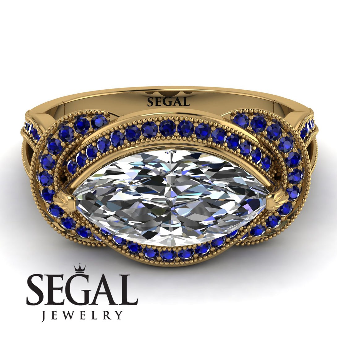 Milgrain Marquise Diamond Engagement Ring - Marley No. 61