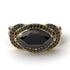 Two Tones Milgrain Marquise Black Diamond Engagement Ring - Marley No. 79