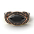 Two Tones Milgrain Marquise Black Diamond Engagement Ring - Marley No. 81